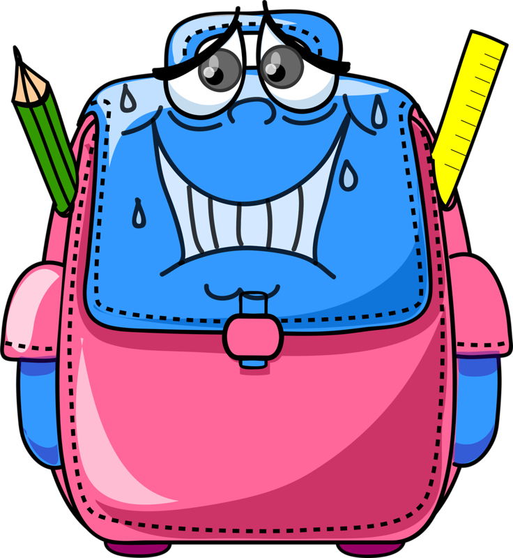 Imagenes De Utiles Escolares Animados Png - Animated Pics Of School Bag (736x800), Png Download