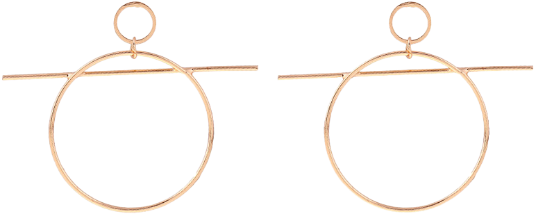 Pendientes Círculo Bar Con Estilo - Earring (800x1064), Png Download