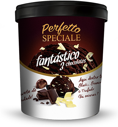 Sorvete Speciale Fantástico 3 Chocolates - Sorvete Perfetto É Bom (410x500), Png Download
