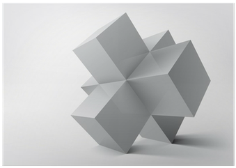 Abstract Geometric Shapes From Cubes Poster • Pixers® - 3d Composition Of Geometric Shapes (400x400), Png Download