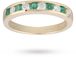 Brilliant Cut Emerald And Diamond Eternity Ring In - Mug (350x350), Png Download