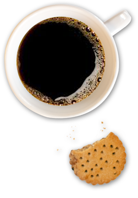 From The Heart Brochures Coffee And Biscuit - Caffè Png Top View (832x704), Png Download
