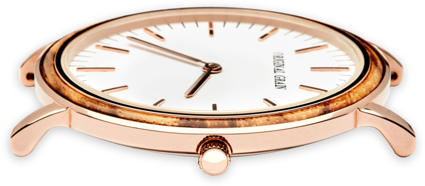 Zebrawood Rosegold Minimalist 40mm - Imported Original Grain Zebrawood Rose Gold Minimalist (1024x1024), Png Download