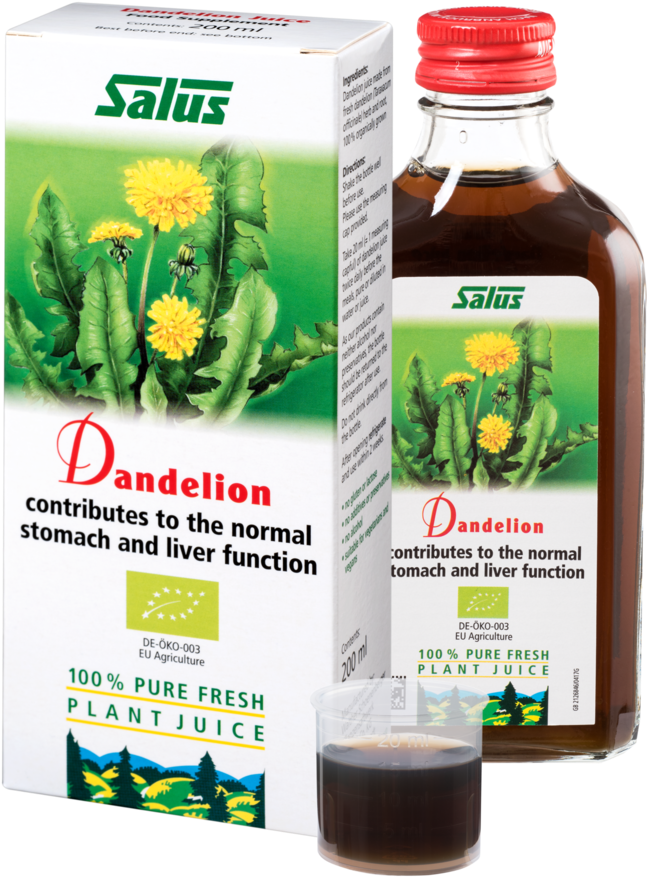 Salus Dandelion Juice - 200 Ml (1000x1001), Png Download