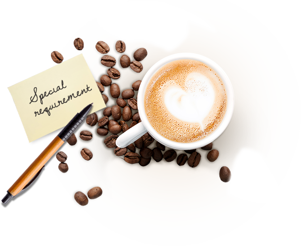 Mobile View Coffee With Beans - Cappuccino (609x499), Png Download