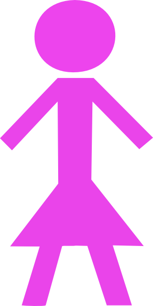 Light Purple Stick Woman Hi - Stick Figure Clip Art (300x597), Png Download