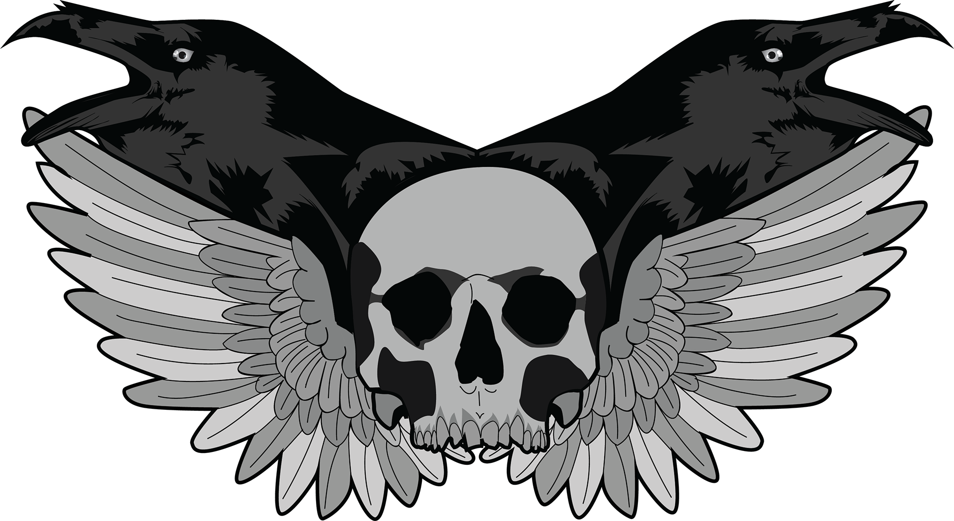 Ravens, Skulls, Wings - American Crow (1920x1049), Png Download