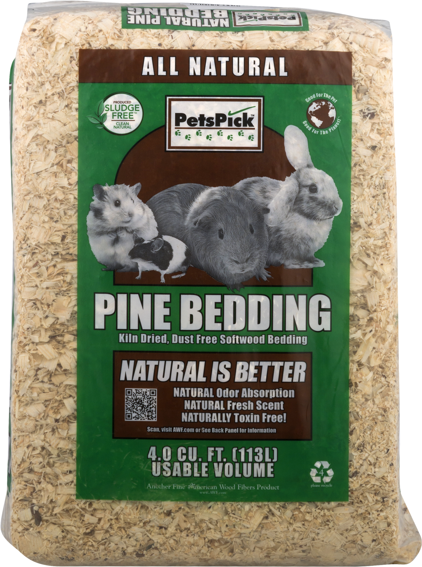 Awf Pets Pick Wood Shavings Pine (green) Bedding (1800x1800), Png Download
