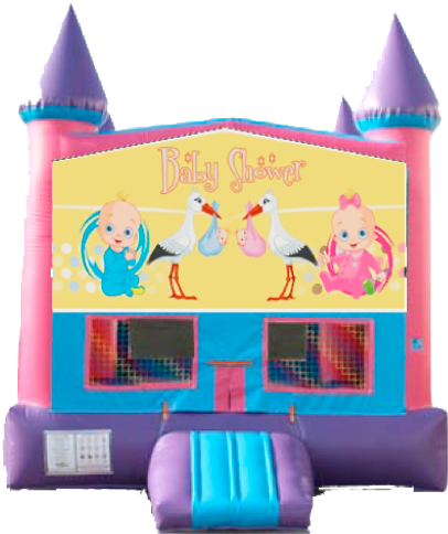 Baby Shower Boy/girl - Baby Shower Bounce House (455x513), Png Download