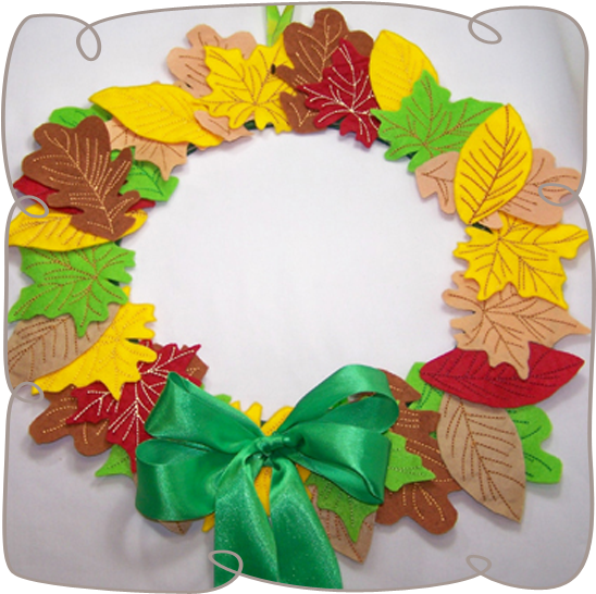 Fall Wreath - Wreath (580x580), Png Download