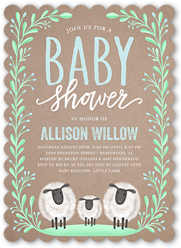 Laurel Arrival Boy Baby Shower Invitation - Baby Shower (364x500), Png Download