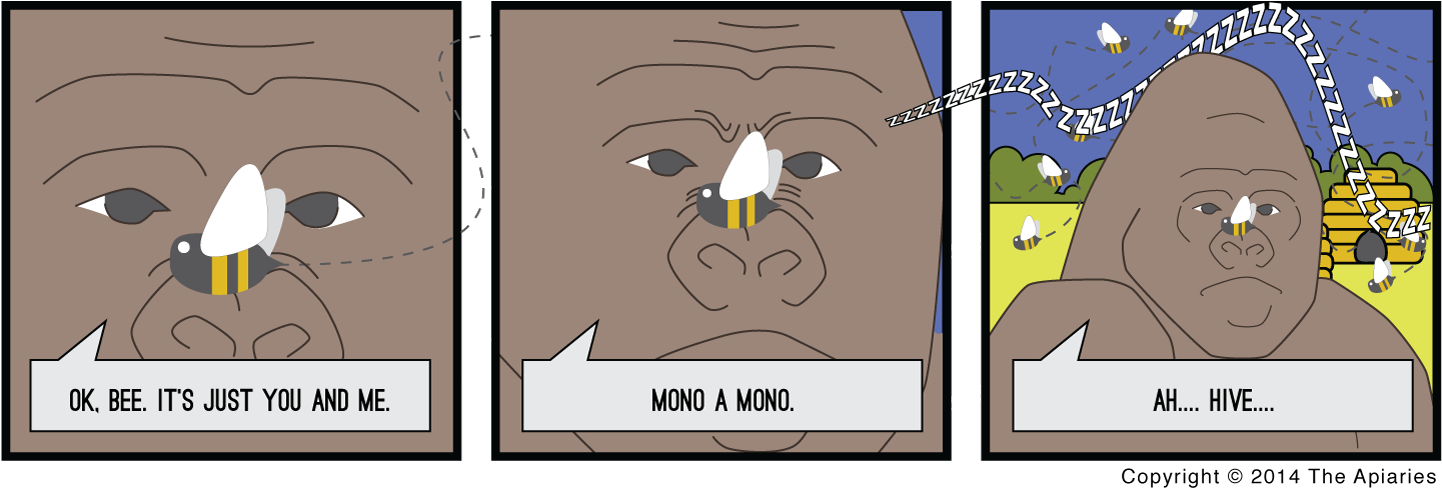 Ape & Bee Comic Strip - Bee Comic Strip (1500x517), Png Download