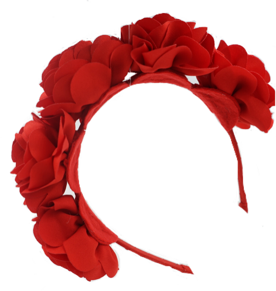Mla Girl 033a Webbing Flower Headband - Rose (1616x1080), Png Download