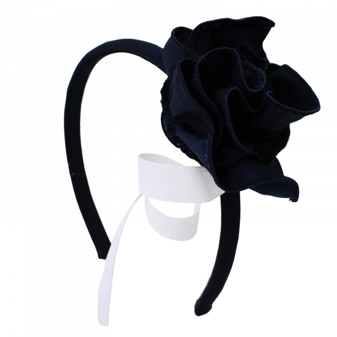 Blue Headband With Flower And Ribbons - Blue (1100x1100), Png Download
