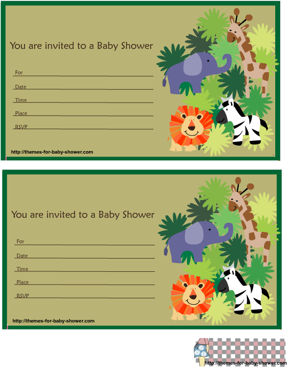 Cute Safari Baby Shower Invitations - Safari Invitations Baby Shower (612x792), Png Download