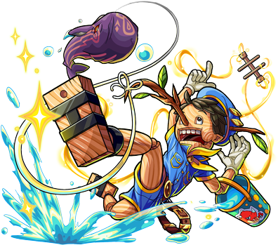 Summer Adventurer Pinocchio Α - Monster Strike (400x356), Png Download