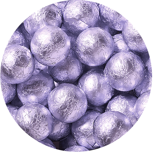 Lavender Foiled Solid Milk Chocolate Balls Bulk Bags - Lavender Foil Chocolate Balls (500x500), Png Download