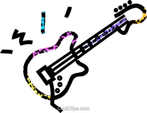 Guitarra Eléctrica Libres De Derechos Ilustraciones - Rock Guitar Clipart (480x370), Png Download