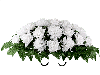 White Rose With Mums - Cemetery (353x353), Png Download