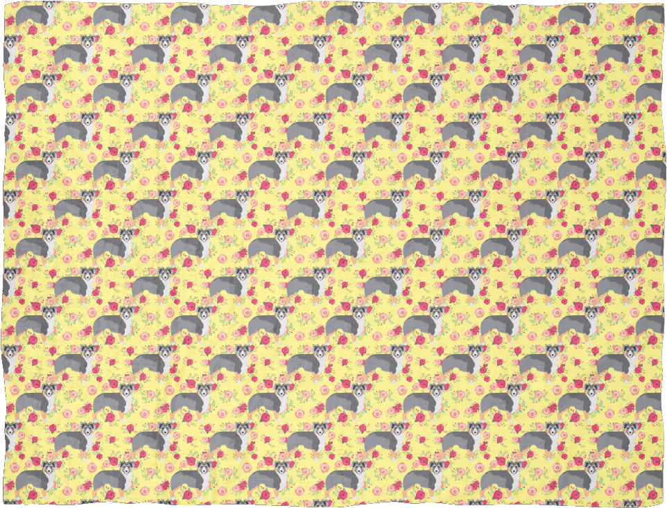 Floral Australian Shepherd Blanket - Shirt (1024x1024), Png Download