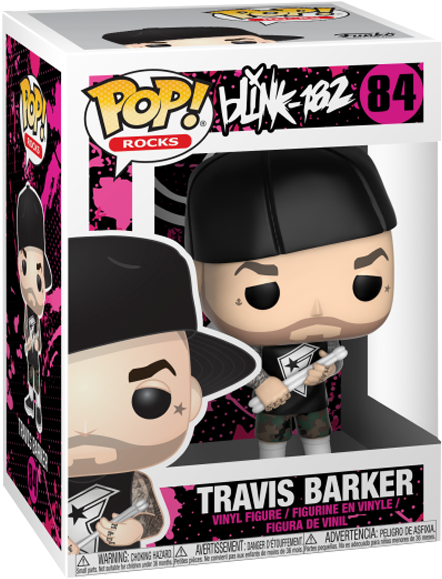 Travis Barker Pop Vinyl Figure - Funko Pop Blink 182 (600x600), Png Download