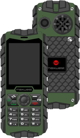 New Maxwest Ranger 2g Green Unlocked Gsm Rugged Dual - New Maxwest Ranger 2g Green Unlocked Gsm (t-mobile) (475x600), Png Download