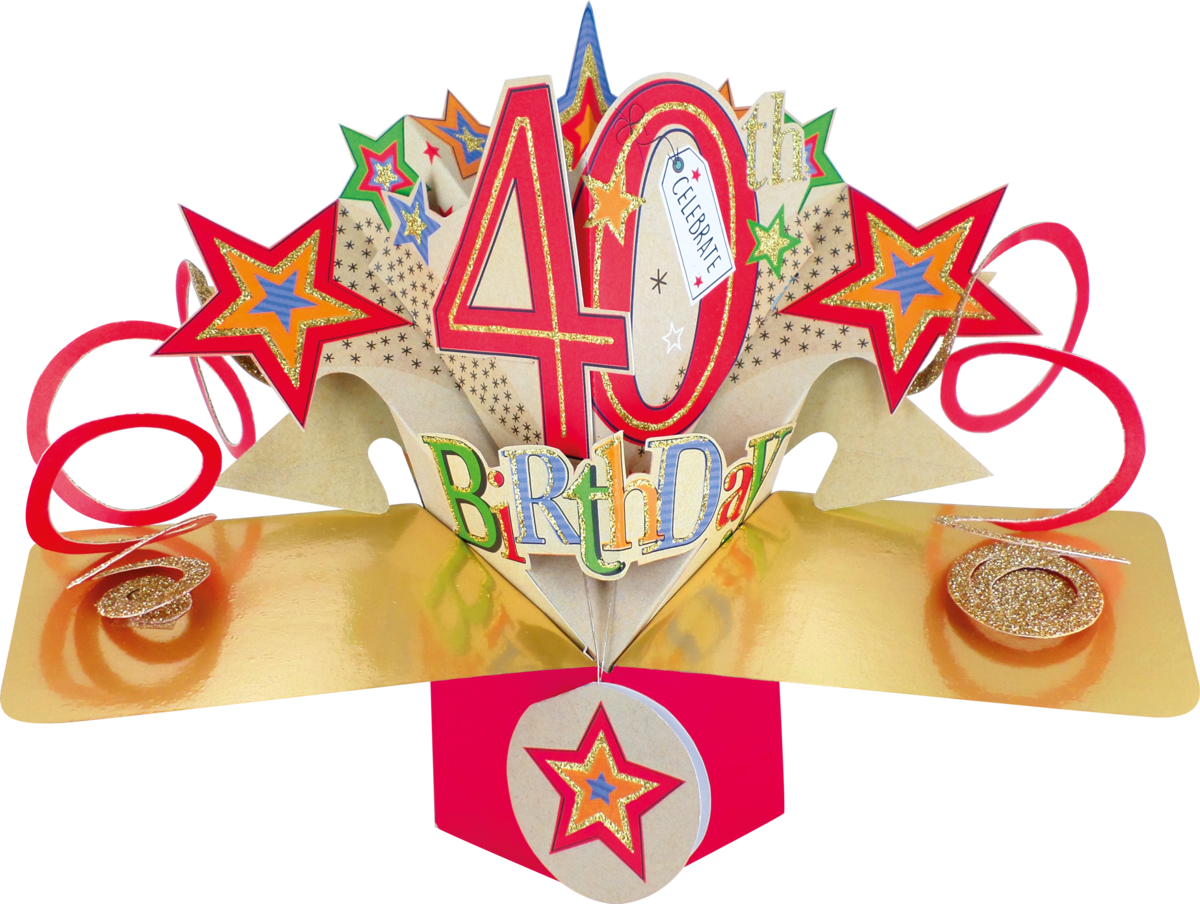 Second Nature Pop Ups - Second Nature Pop Ups Birthday Pop Up Card 40th Birthday (1200x904), Png Download