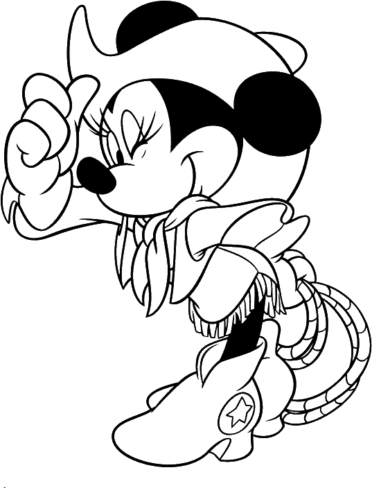 Compromise Cowgirl Coloring Pages Printable Ba Miss - Minnie Mouse Cowgirl Coloring Pages (595x842), Png Download