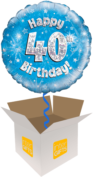 Happy 40th Birthday Blue Holographic - Buon Compleanno Per I Tuoi 60 Anni (568x568), Png Download