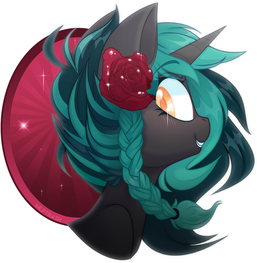 Zombie, Female, Flower, Flower In Hair, Looking At - Illustration (1024x1024), Png Download