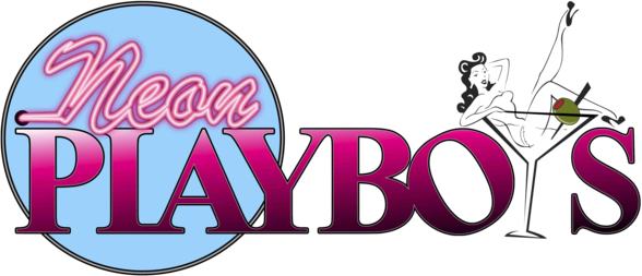 Neon Playboys - Girl In Martini Glass Clip (588x253), Png Download