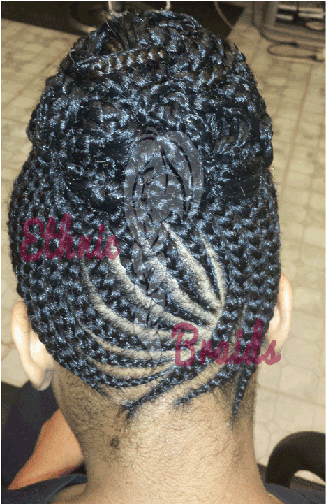 Cornrow Updo Back - Updo (720x720), Png Download