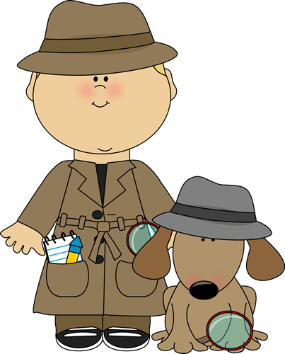 Boy Detective And Dog Clip Art - Boy And Girl Detectives (403x500), Png Download