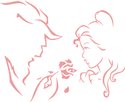 Beauty And The Beast Transparent - Beauty And The Beast Silhouette (400x327), Png Download