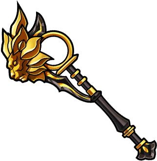 Gear-golden Beast Staff Render - Cartoon (380x380), Png Download