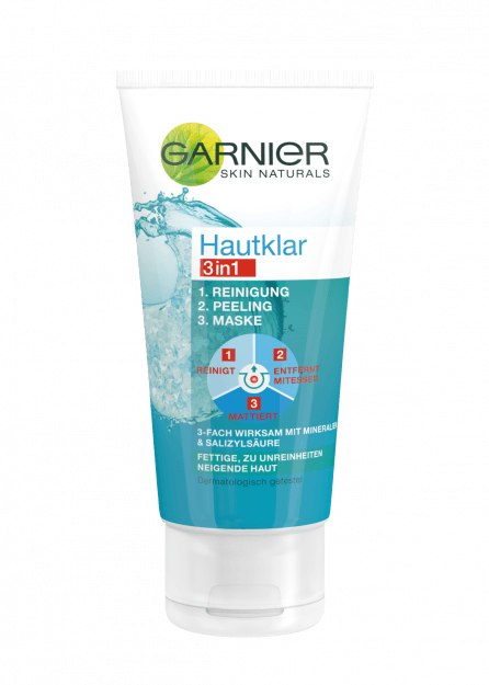 Garnier 3 In 1 Pure Active (446x625), Png Download