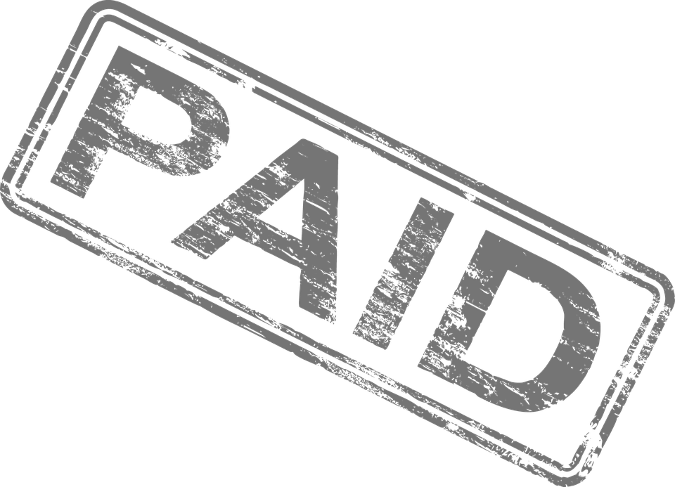 Online Payments - Paid Stamp Transparent Black (960x693), Png Download