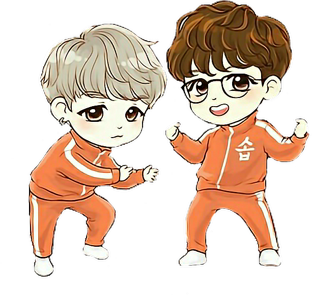 Bts Chibi Sope Yoonseok Btshoseok Btssuga Btsyoongi - Chibi Bts Suga And Jhope (630x580), Png Download