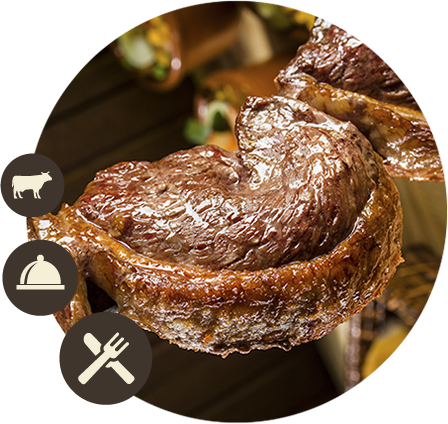 Buffet De Churrasco Churrascão Da Nossa Querência - Rodizio Churrascaria (448x424), Png Download