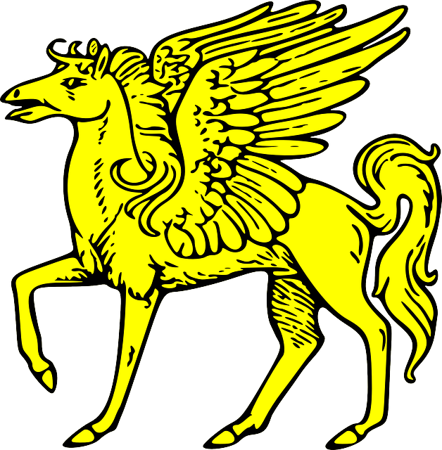 Symbol Shield Gold Coat Arms Crest Animal Myth - Coat Of Arms Animals Png (628x640), Png Download