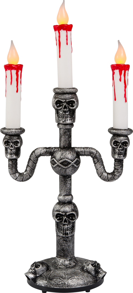 Halloween Skull Candelabra Halloween At Toys Png Gothic - Lights Skull Candelabra Halloween (456x1004), Png Download