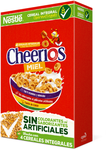 Un Estuche De Cereal Cheerios® Miel - Nestle (382x510), Png Download