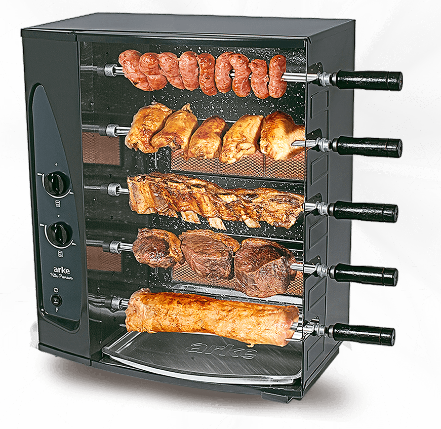 5 Skewers Gas Rotiserie - Gas Rotisserie Grill (871x847), Png Download