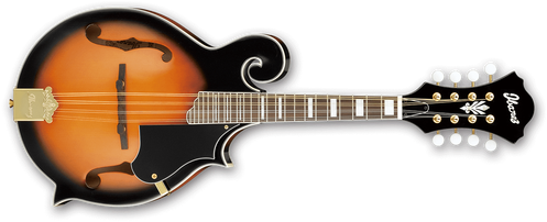 Ibanez M522sbs F-style Mandolin, Brown Sunburst High - Ibanez M522s F-style Mandolin Brown Sunburst (500x209), Png Download