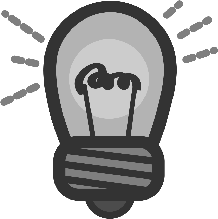 Lightbulb Gray - Light Bulb Clip Art (900x900), Png Download