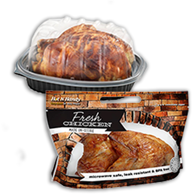 Hot N' Handy® Rotisserie Flexible Pouch - Plastic Hot Food Bags Stone 2 3/4 Lb (400x400), Png Download