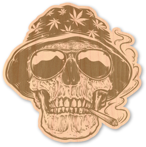 Maple Wood Sticker - Rastaman Skull Vector (476x480), Png Download