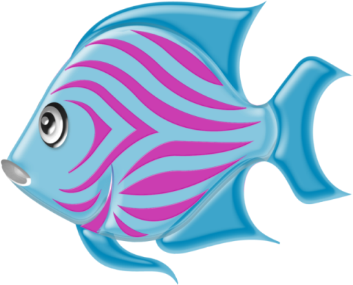 Element 15 - Pink And Blue Fish Clipart (516x422), Png Download