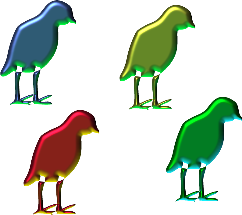 3d Bird,red Bird,green Bird (1024x800), Png Download
