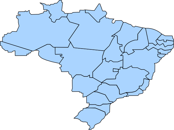 Mapa Do Brasil Para Power Point (600x447), Png Download